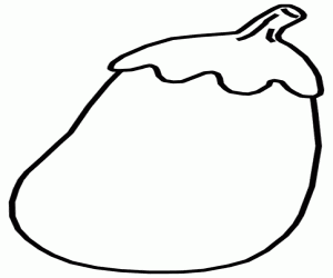 An eggplant, an elongated berry coloring page