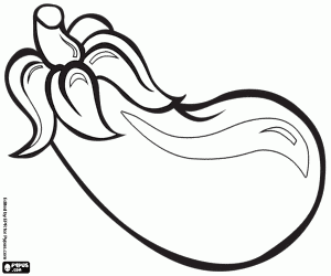The Eggplant is purple colored coloring page