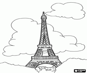 Eiffel Tower in Paris, France coloring page
