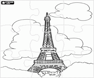 The Eiffel Tower puzzle coloring page