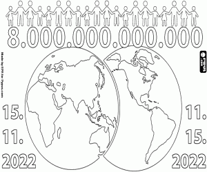 Eight billion people coloring page