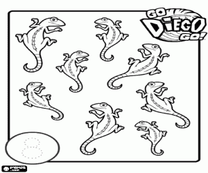The eight chameleons of Diego coloring page