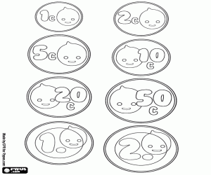 The eight coins, Bank of Pypus coloring page