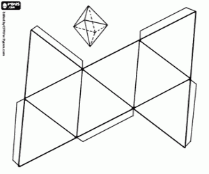 Eight-sided polyhedron, octahedron coloring page