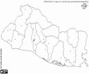 El Salvador map coloring page