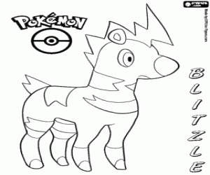 An electric Pokemon, Blitzle coloring page