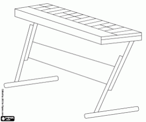 An electronic keyboard coloring page