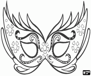 An elegant Carnival mask coloring page