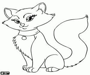 Elegant cat with large tail coloring page