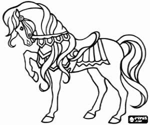 Elegant horse with ornament coloring page