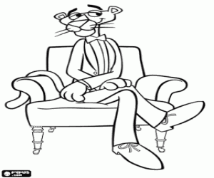 The very elegant Pink Panther coloring page