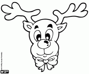 Elegant reindeer with bow tie coloring page