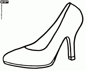 Elegant shoe for women coloring page