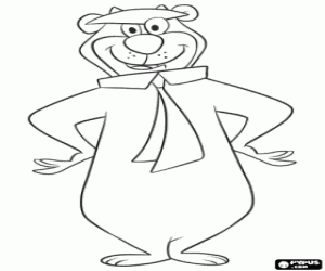 The elegant Yogi Bear coloring page