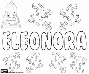 Eleonora, feminine name coloring page
