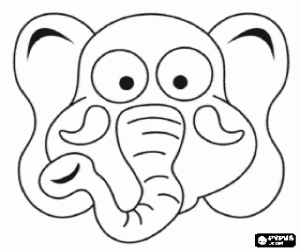 Elephant mask coloring page