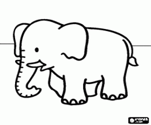 Elephant quiet coloring page