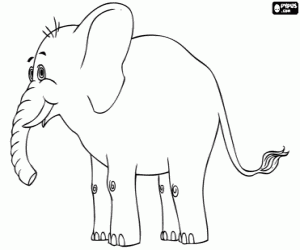 Elephant with tusks, from side coloring page