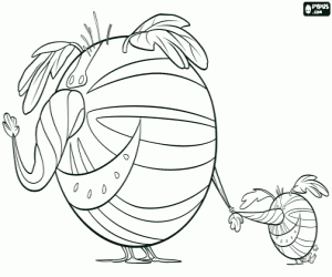 An elephant of watermelon with his baby. Watermelophant coloring page