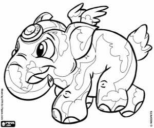 Elephante, the elephant from Neopets coloring page