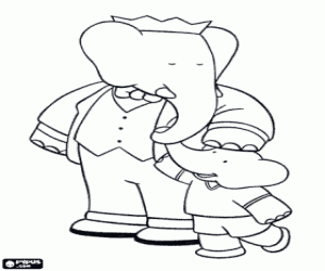 The elephants's king, Babar coloring page