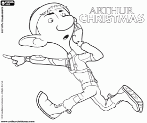 An elf from Arthur Christmas coloring page