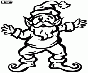 An elf with pointed ears coloring page