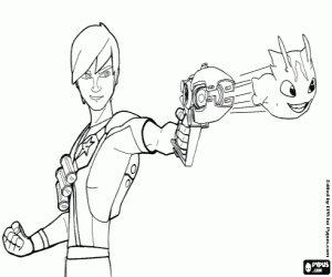 Eli Shane and Burpy, SlugTerra coloring page
