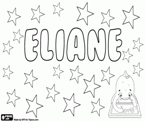 Eliane, French name coloring page