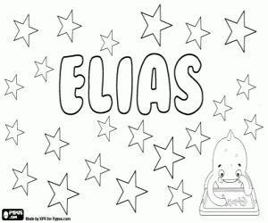 Elias,  biblical name coloring page