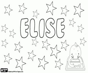 Elise, feminine name coloring page