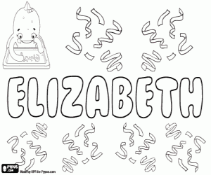 Elizabeth, feminine name coloring page