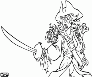 Elizabeth, Pirates of the Caribbean coloring page