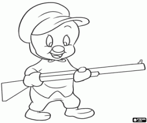 Elmer, the Looney Tunes hunter coloring page