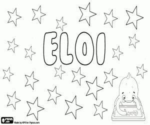 Eloi, male name in various languages coloring page