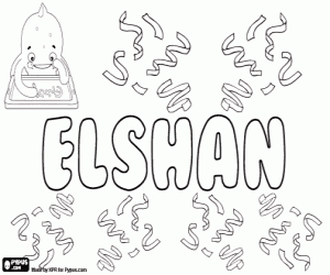 Elshan, name for child coloring page