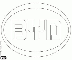 Emblem of the brand BYD Auto coloring page