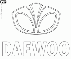 Emblem of the brand Daewoo coloring page