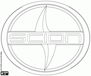 Emblem of the brand Scion coloring page