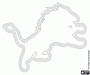 Emblem of Detroit Lions coloring page