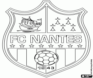 Emblem of FC Nantes coloring page
