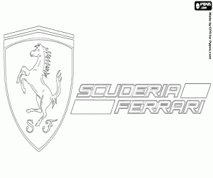 Emblem of the Ferrari Formula 1 coloring page