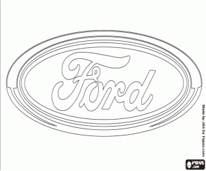 Emblem of the Ford brand coloring page