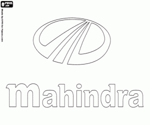 Emblem of the Mahindra brand coloring page