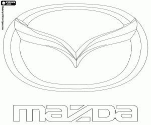 Emblem of the Mazda brand coloring page