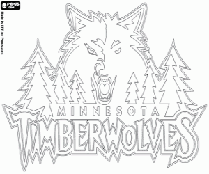 Emblem of Minnesota Timberwolves coloring page