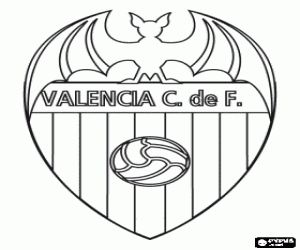 Emblem of Valencia CF coloring page