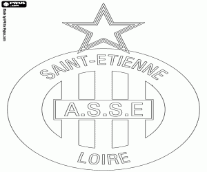 Emblem of AS Saint-Étienne coloring page