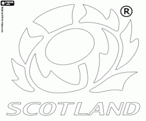 Emblem of Scottish rugby team coloring page