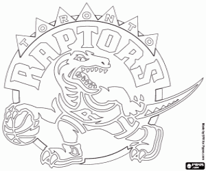 Emblem of Toronto Raptors coloring page